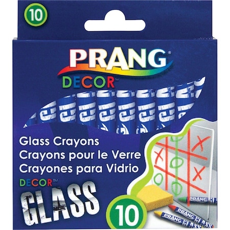 Glass Crayons, 10/ST, Ast PK